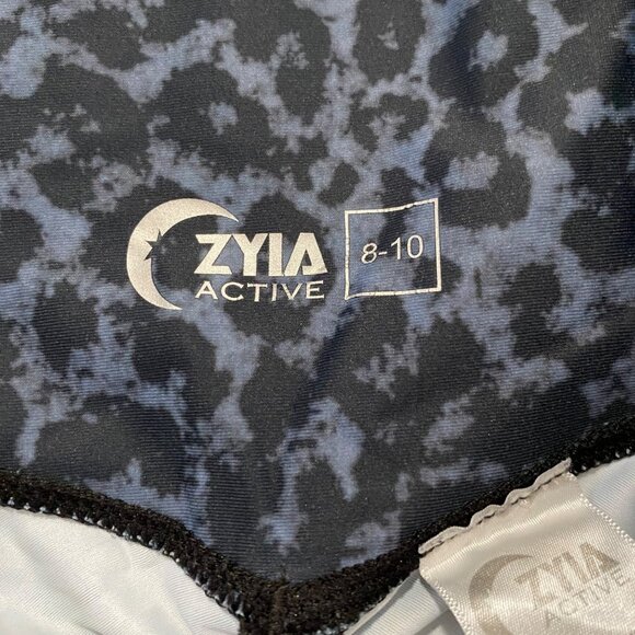 Zyia Light N Luxe Scrunch Stone Leopard 7/8 Leggings Size 8 -10 - Picture 4 of 8